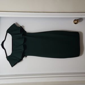 Off Shoulder Midi Dress, Hunter Green